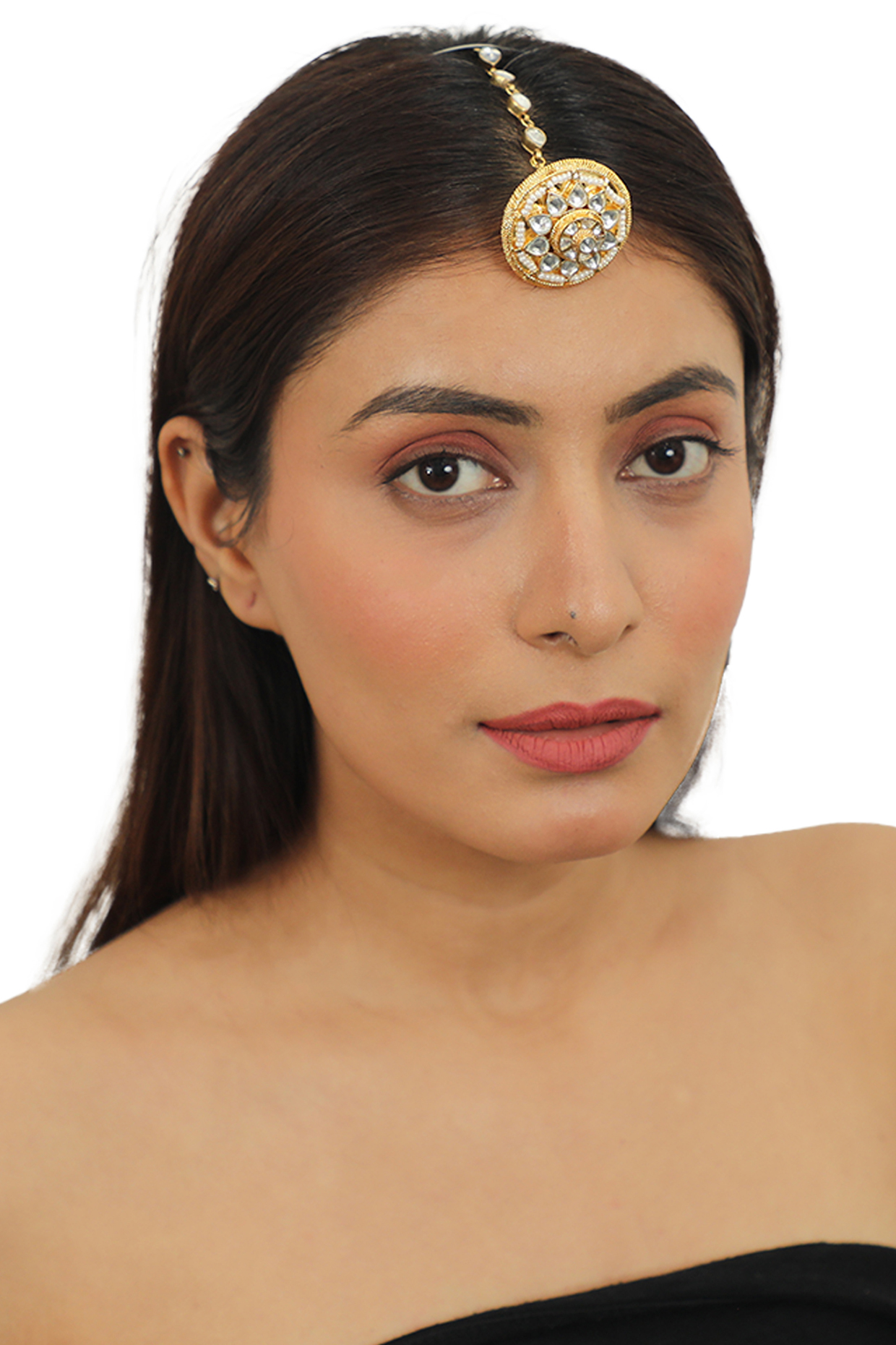 Gold Plated Jadtar Stones Borla by Riana Jewellery at Pernia s Pop Up Shop
