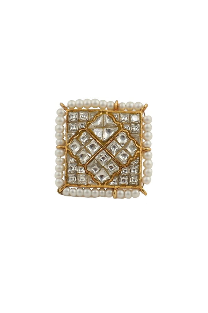 Gold Plated Pearl Ring by Riana Jewellery at Pernia's Pop Up Shop