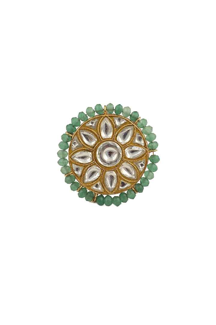 Gold Plated Jadau Ring by Riana Jewellery at Pernia's Pop Up Shop