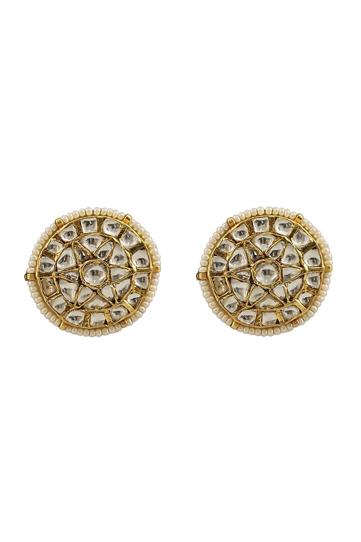 Gold Plated Floral Stud Earrings by Riana Jewellery at Pernia's Pop Up Shop