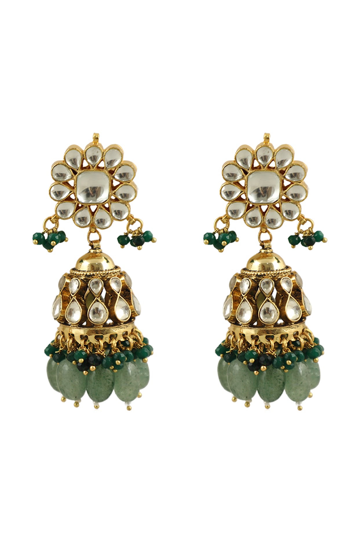 Buy GIVA Golden Sea Green Earrings | Shoppers Stop
