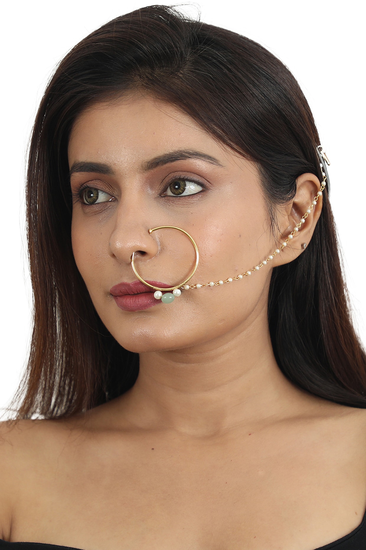 14KT Gold Floral Nose Ring | Buy Beautiful Gold Nose Pin from PC Chandra