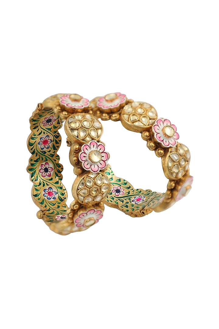 Gold Plated Meenakari Bangles (Set Of 1)
by Riana Jewellery at Pernia's Pop Up Shop