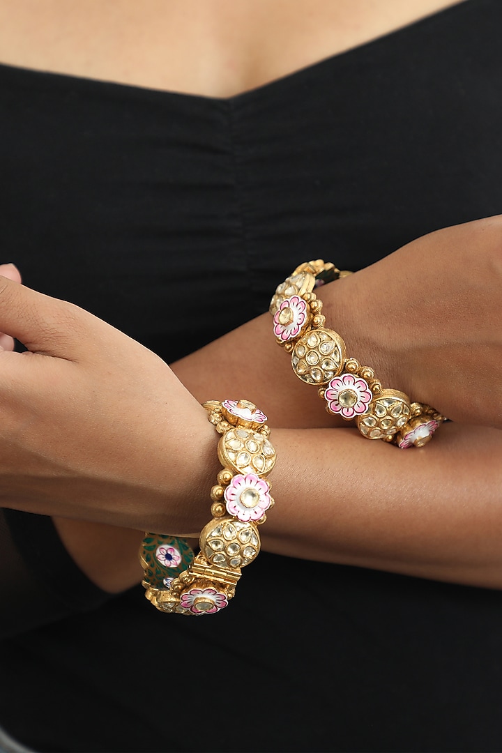 Gold Plated Meenakari Bangles (Set Of 1)
by Riana Jewellery at Pernia's Pop Up Shop