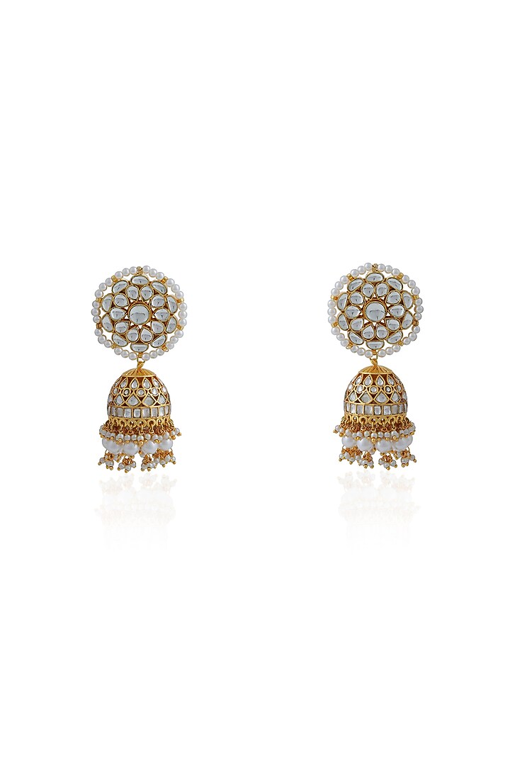 Gold Plated Jadtar Stone & Glass Beaded Necklace Set by Riana Jewellery at Pernia's Pop Up Shop