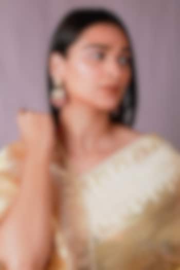 Gold Plated Pearl & Beaded Dangler Earrings by Riana Jewellery at Pernia's Pop Up Shop