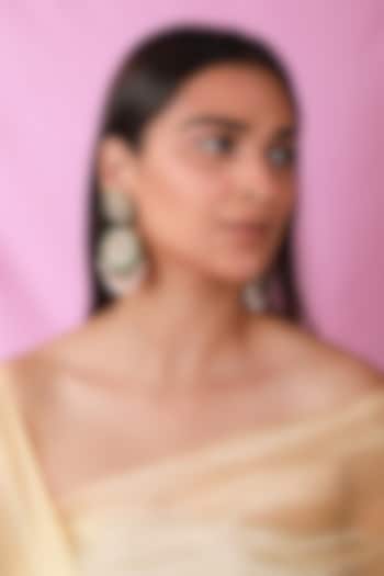 Gold Plated Pearl & Beaded Chandbali Earrings by Riana Jewellery at Pernia's Pop Up Shop