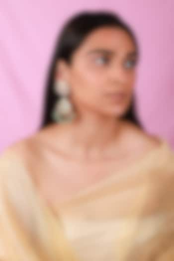 Gold Plated Pearl & Beaded Dangler Earrings by Riana Jewellery at Pernia's Pop Up Shop