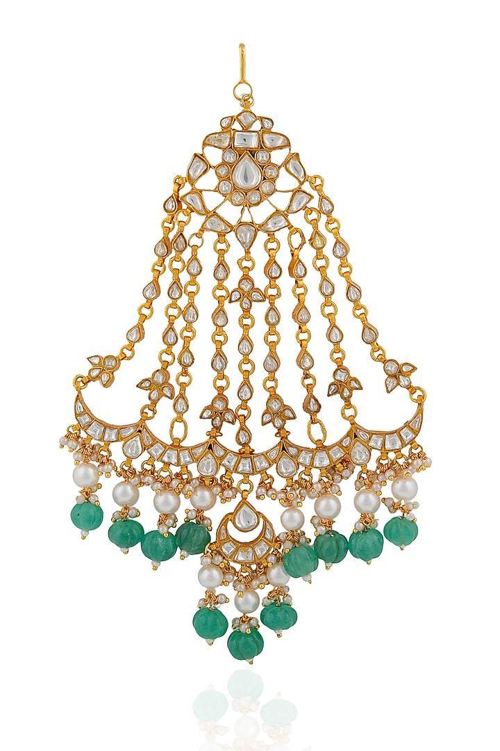 Gold Plated Pearl & Beaded Pasa by Riana Jewellery at Pernia's Pop Up Shop