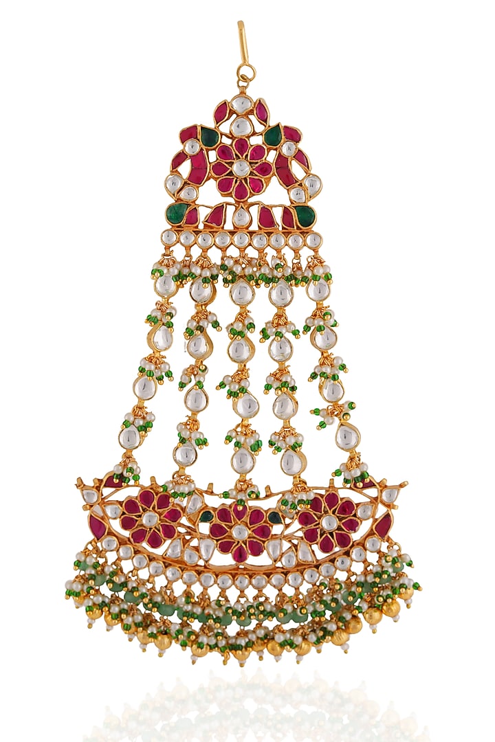 Gold Plated Pearl & Beaded Pasa by Riana Jewellery at Pernia's Pop Up Shop