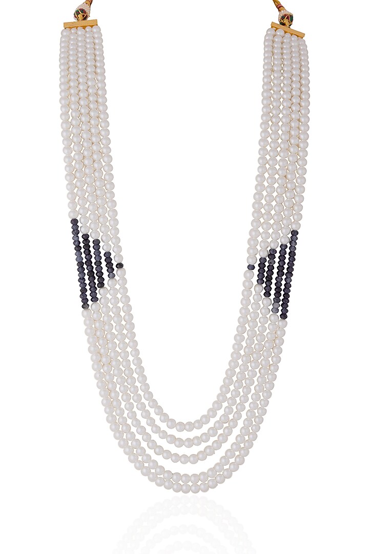 Gold Plated Pearl & Beaded Mala by Riana Jewellery at Pernia's Pop Up Shop
