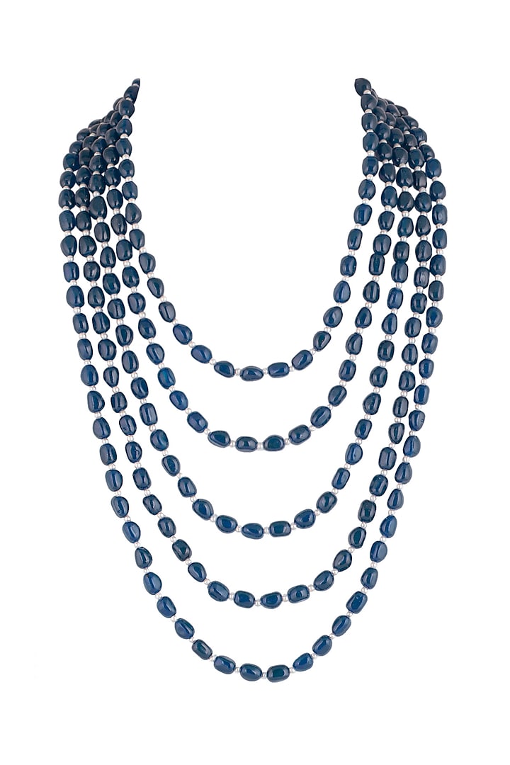 Pearl & Emerald Bead Mala Necklace by Riana Jewellery at Pernia's Pop Up Shop