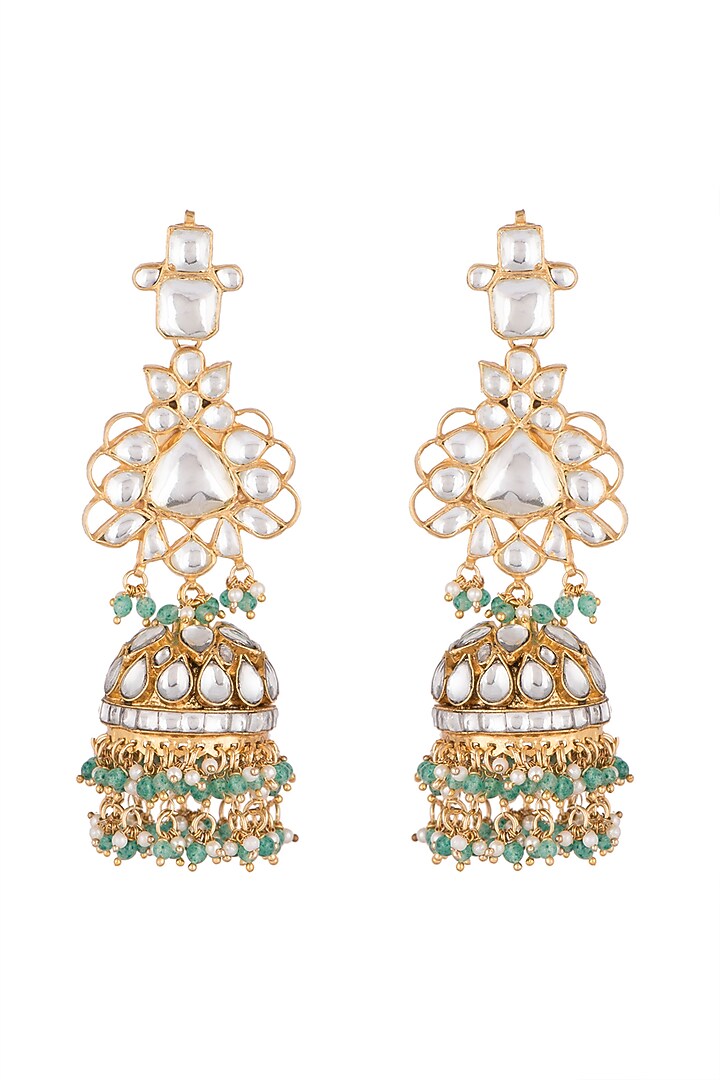 Gold Plated Jhumka Earrings by Riana Jewellery at Pernia's Pop Up Shop