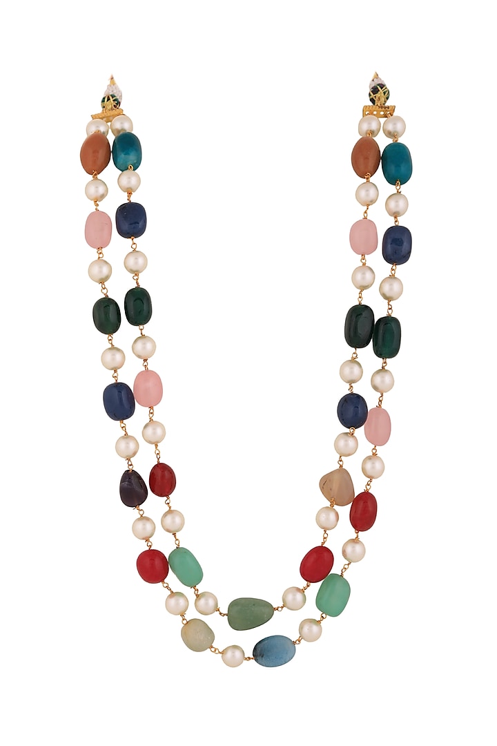 Multi-Colored Pearl & Beaded Mala by Riana Jewellery Men at Pernia's Pop Up Shop