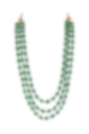 Sea Green Beaded & White Pearl Handmade Mala by Riana Jewellery Men at Pernia's Pop Up Shop