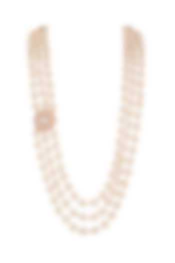 Gold Plated Pearl & Beaded Handmade Necklace by Riana Jewellery Men