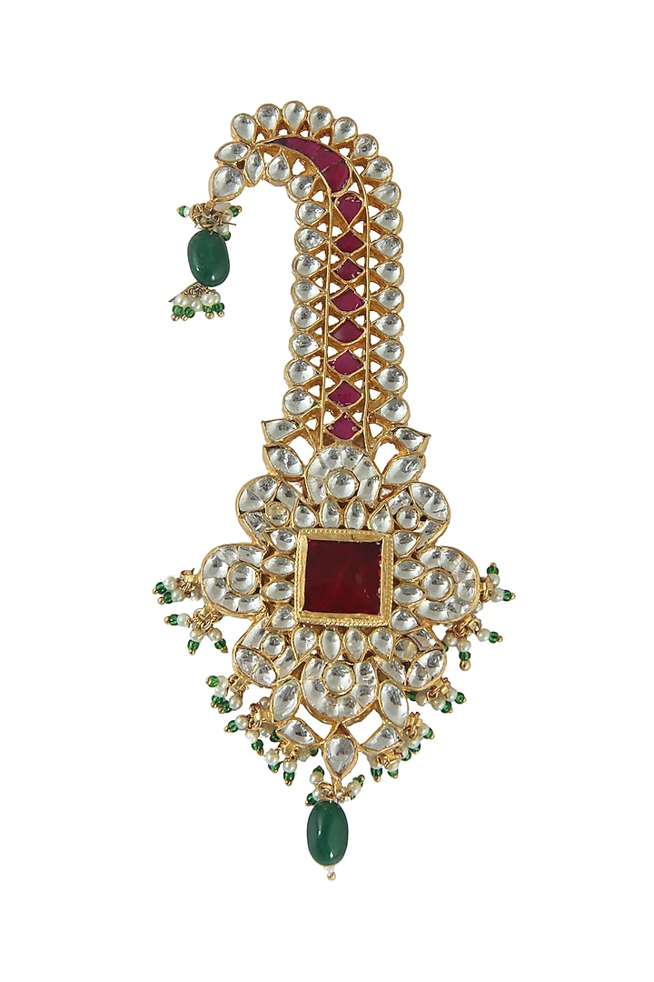 Gold Plated Jadtar Stone Kilangi by Riana Jewellery Men at Pernia's Pop Up Shop