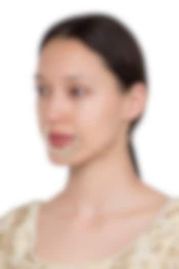 Gold plated floral kundan and pearls nose ring available only at Pernia's Pop Up Shop.