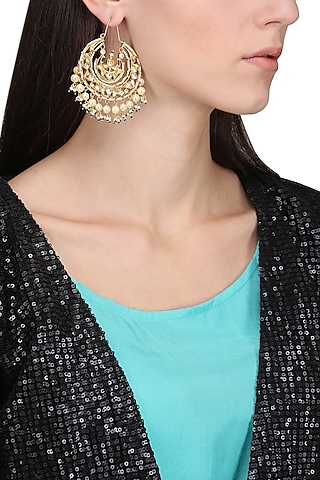 Gold Plated Baali Earrings by Riana Jewellery
