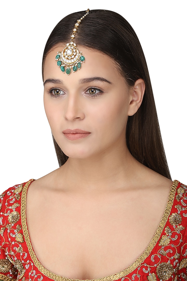 Gold plated maangtikka available only at Pernia's Pop Up Shop.