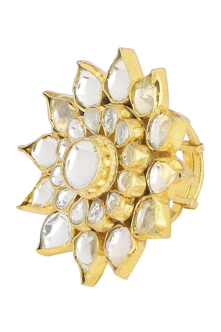 Gold plated flower ring available only at Pernia's Pop Up Shop.
