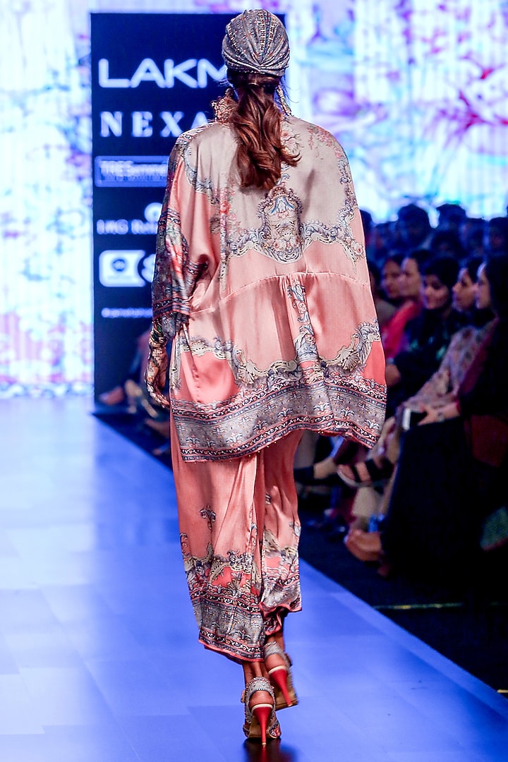 Blush Pink Printed Strappy Crop Top by Rajdeep Ranawat at Pernia's Pop Up Shop