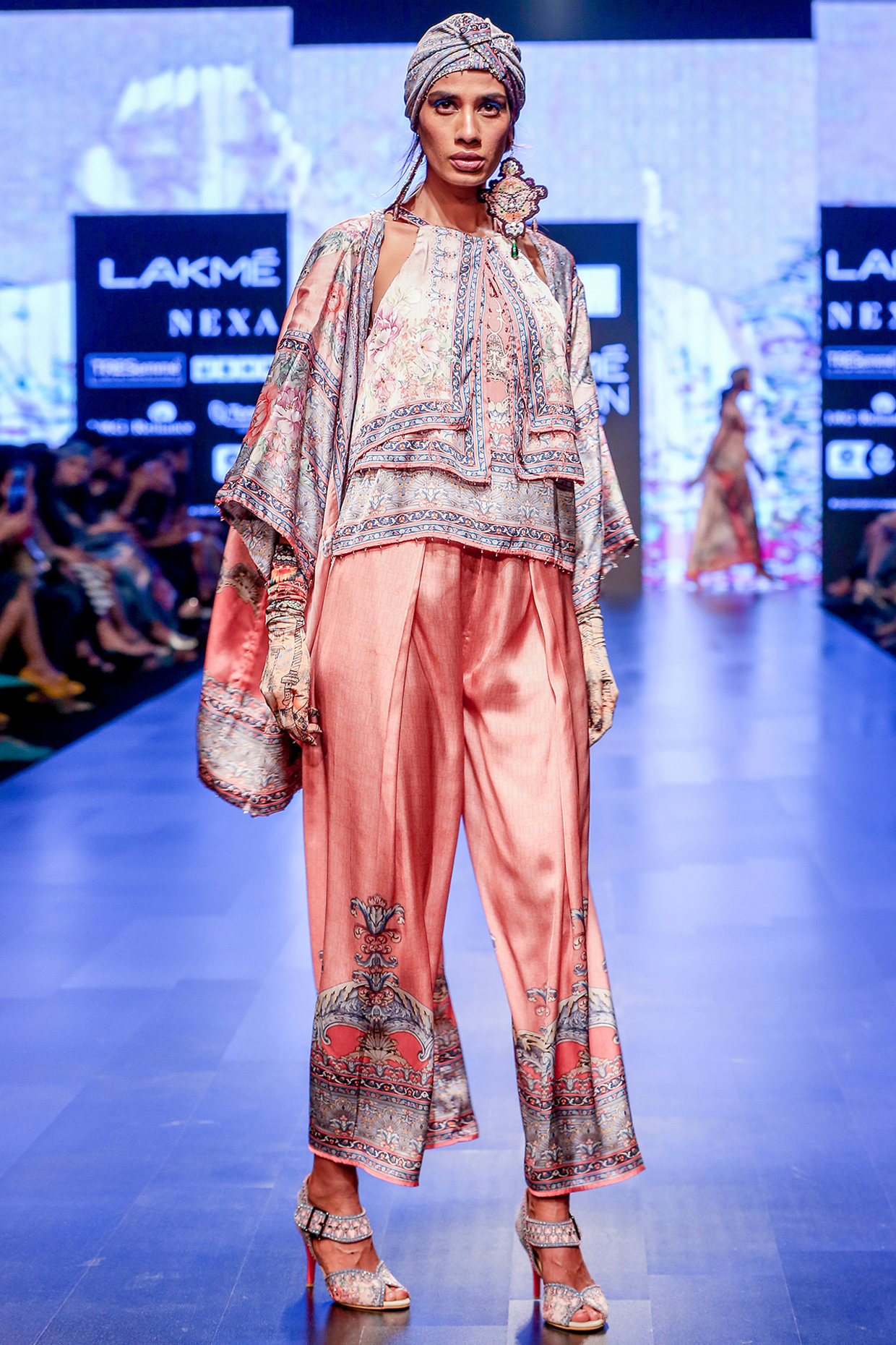 Blush Pink Printed Cover Up Jacket by Rajdeep Ranawat at Pernia's Pop Up Shop