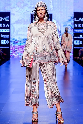 Blush Pink Printed Boho Tunic by Rajdeep Ranawat