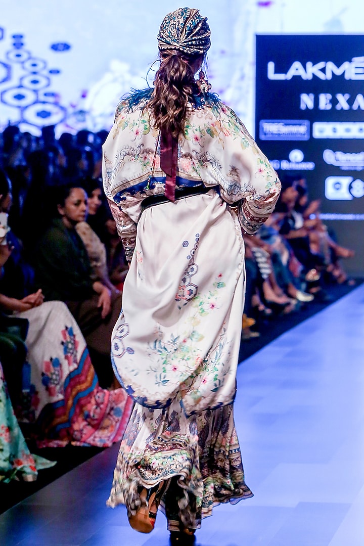 Slate Long Overlap Cover Up Jacket by Rajdeep Ranawat at Pernia's Pop Up Shop