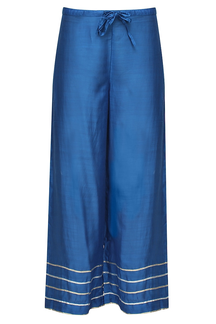Azure A line kurta with grey straight pants and mokaish dupatta available only at Pernia's Pop Up Shop.