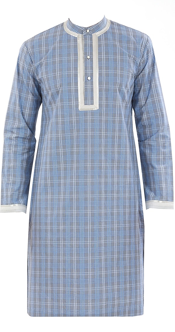 White striped and checkered kurta by Roar and Growl by Rajvi Mohan