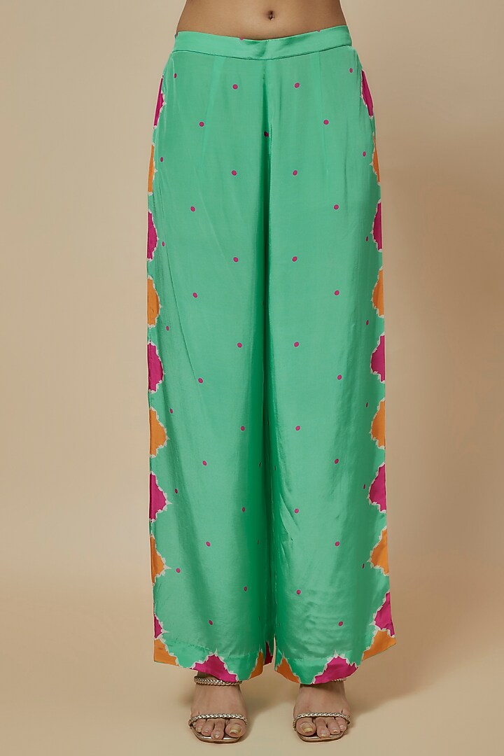 Aqua Crepe Hand Embroidered Kaftan Set by Rajat tangri at Pernia's Pop Up Shop