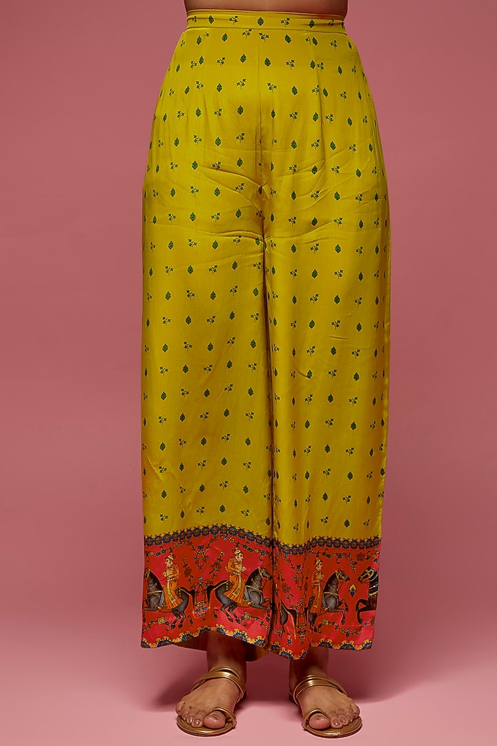 Mustard Crepe Kaftan Set by Rajat tangri at Pernia's Pop Up Shop