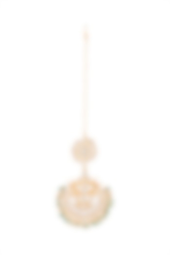 Matte Gold Plated Beaded Maang Tikka by Riana Jewellery