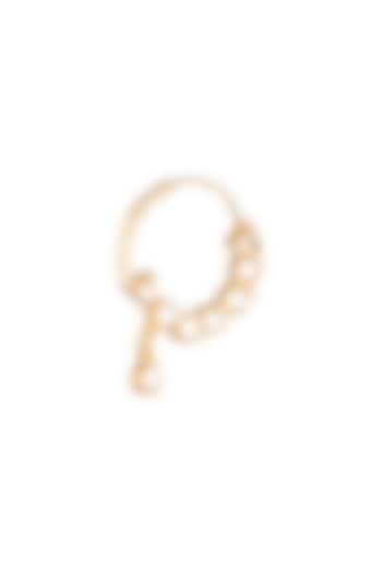 Matte Gold Plated Beaded Small Nose Ring by Riana Jewellery