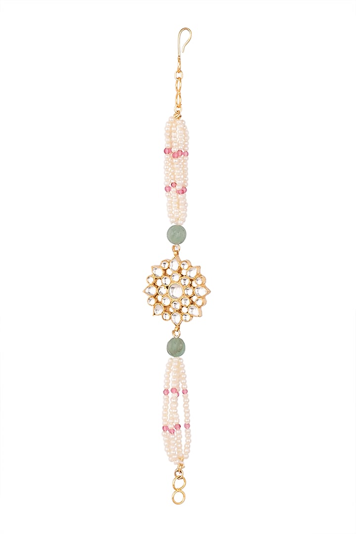 Gold Plated Pearl & Stone Bracelet by Riana Jewellery at Pernia's Pop Up Shop