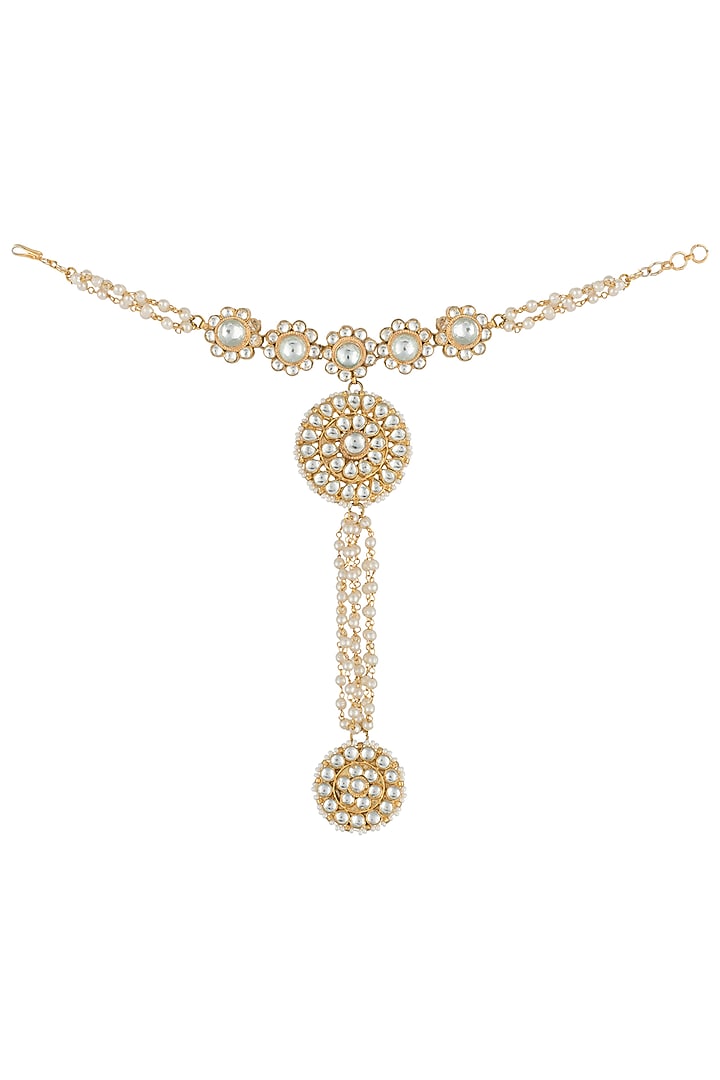 Gold plated 5 flower hathphool by RIANA JEWELLERY at Pernia's Pop Up Shop