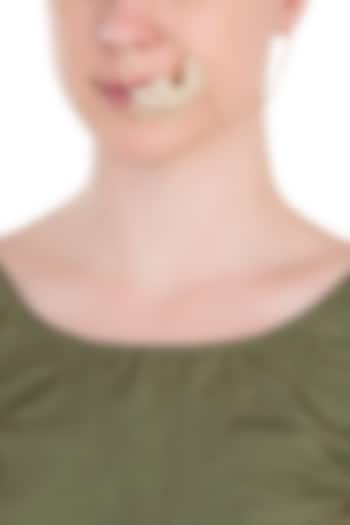 Gold plated white stones nose ring by RIANA JEWELLERY at Pernia's Pop Up Shop