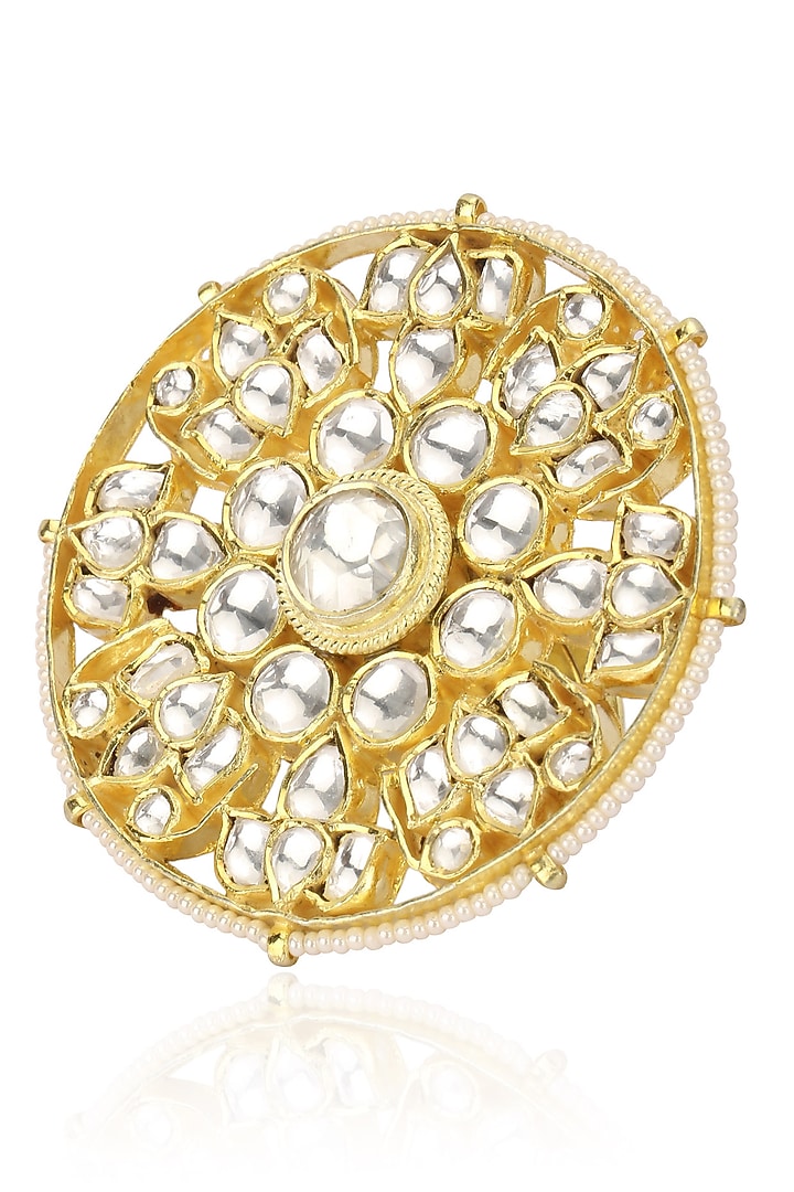 Raina Jewels presents Gold plated bridal round ring available only at Pernia's Pop Up Shop.