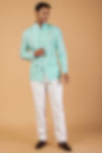White Cotton Pant Set by Rohit Kamra Jaipur