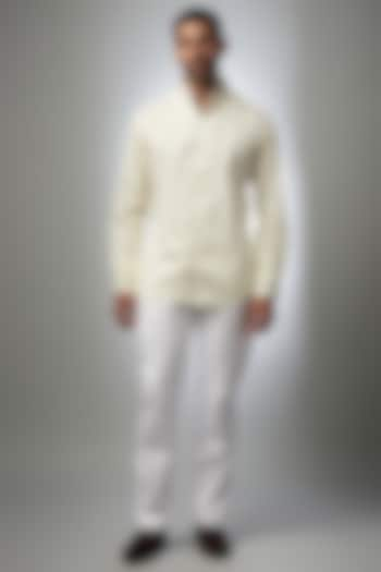 White Cotton Breeches by Rohit Kamra Jaipur at Pernia's Pop Up Shop