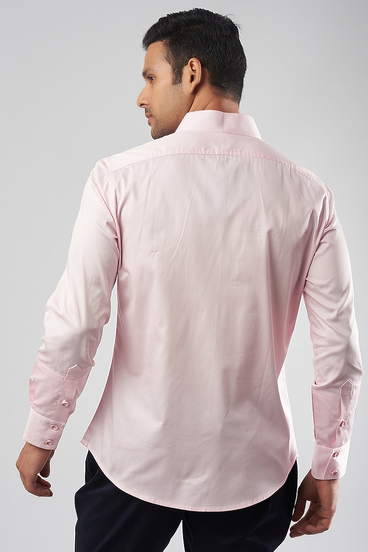 Pink Cotton Embroidered Party Wear Shirt by Rohit Kamra Jaipur at Pernia's Pop Up Shop