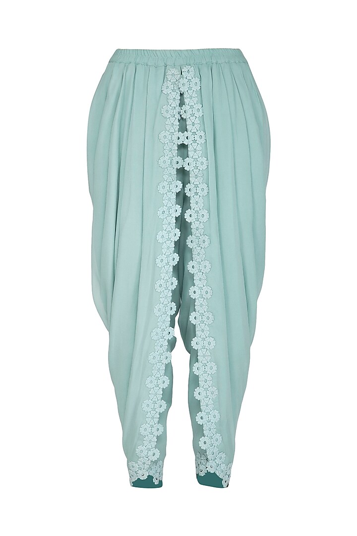 Blue Embroidered Short Wedding Anarkali Set by Rachit Khanna at Pernia's Pop Up Shop
