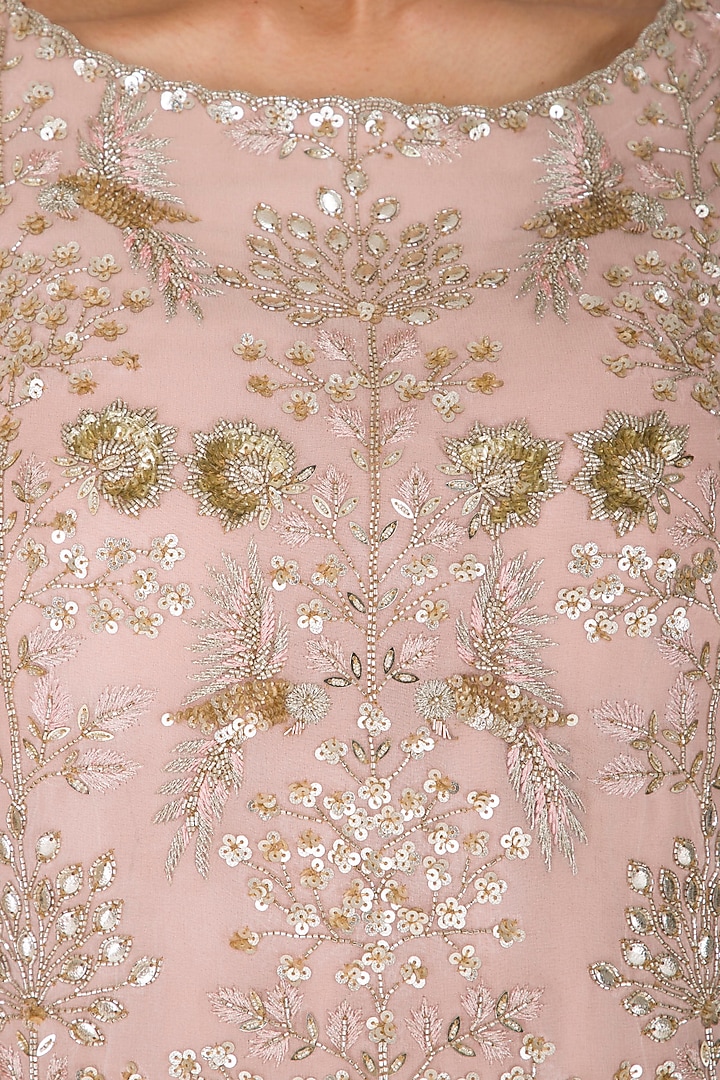 Baby Pink Embroidered Kurta Set by Rachit Khanna at Pernia's Pop Up Shop