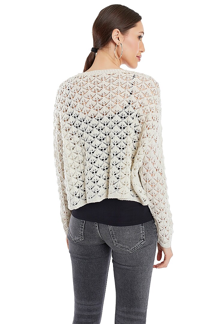 Ivory Knitted Button Down Cardigan by Rocky Star at Pernia's Pop Up Shop