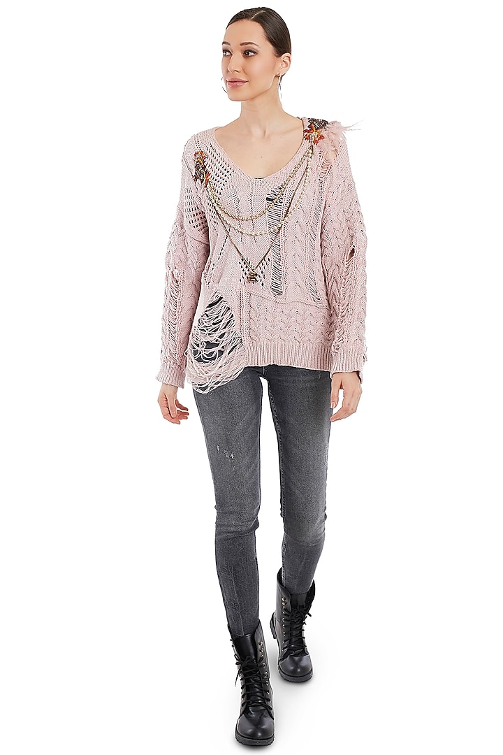 Blush Pink Top With Broach by Rocky Star at Pernia's Pop Up Shop