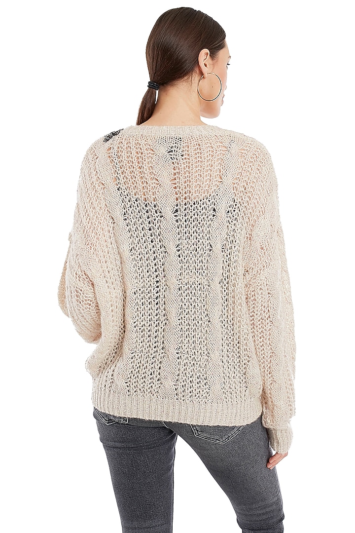 Beige T-Shirt With Broach by Rocky Star at Pernia's Pop Up Shop