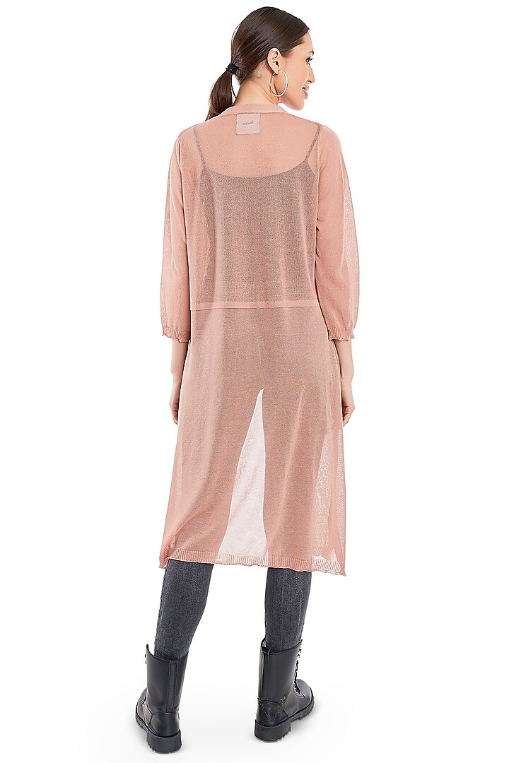 Peach Viscose Long Shrug by Rocky Star at Pernia's Pop Up Shop