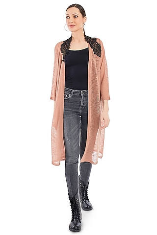 Peach Lace Shrug by Rocky Star