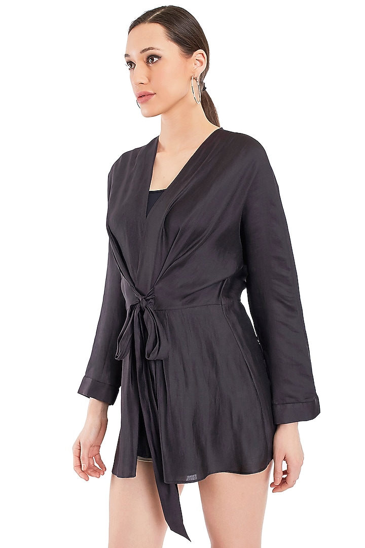 Black Wrap Jacket by Rocky Star at Pernia's Pop Up Shop